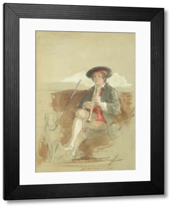 Framed Print : Study for 'A Gentle Shepherd', 1825. Creator: David Wilkie Framed Print : Study for 'A Gentle Shepherd', 1825. Creator: David Wilkie