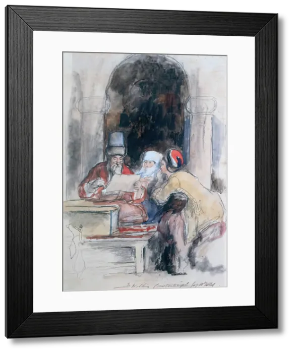 Framed Print : Sketch after The Turkish Letter Writer, 1841. Creator: David Wilkie. Sketch after The Turkish Letter Writer, 1841. Creator: David Wilkie Framed Print : Sketch after The Turkish Letter Writer, 1841. Creator: David Wilkie. Sketch after The Turkish Letter Writer, 1841. Creator: David Wilkie
