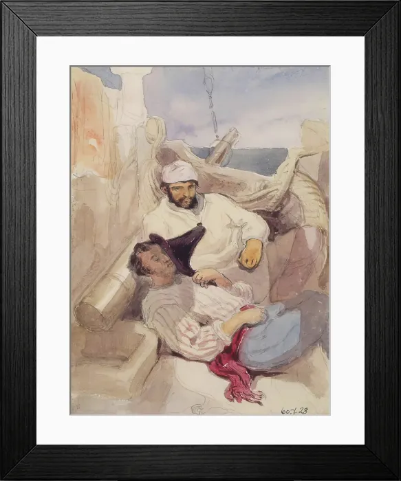 Framed Print : Two Spanish Sailors, 1834. Creator: William Allan Framed Print : Two Spanish Sailors, 1834. Creator: William Allan