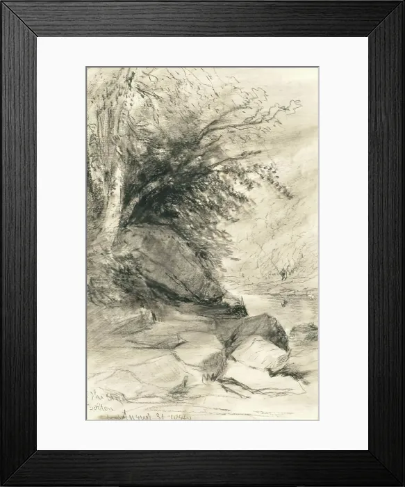 Framed Print : On the Wharf, Bolton Abbey, 1844. Creator: David Cox the Elder Framed Print : On the Wharf, Bolton Abbey, 1844. Creator: David Cox the Elder