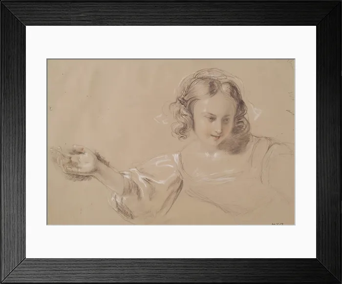Framed Print : Girl with Outstretched Arm - Study for Dick Whittington and His Cat, c1836. Creator: William Allan Framed Print : Girl with Outstretched Arm - Study for Dick Whittington and His Cat, c1836. Creator: William Allan