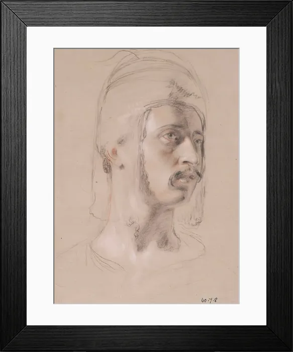 Framed Print : Head of a Circassian Chief - Study for Slave Market, Constantinople, 1830. Creator: William Allan Framed Print : Head of a Circassian Chief - Study for Slave Market, Constantinople, 1830. Creator: William Allan