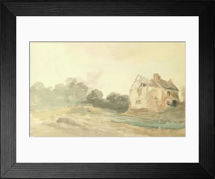 Framed Print : Landscape with Deserted Farmstead, 1825-1849. Creator: Cornelius Varley Framed Print : Landscape with Deserted Farmstead, 1825-1849. Creator: Cornelius Varley