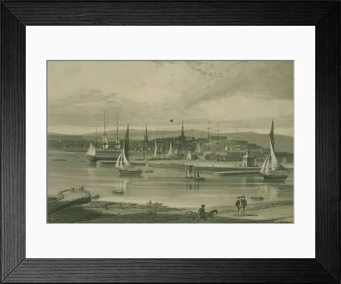 Framed Print : Aberdeen Harbour from the South, 1822. Creator: William Daniell Framed Print : Aberdeen Harbour from the South, 1822. Creator: William Daniell