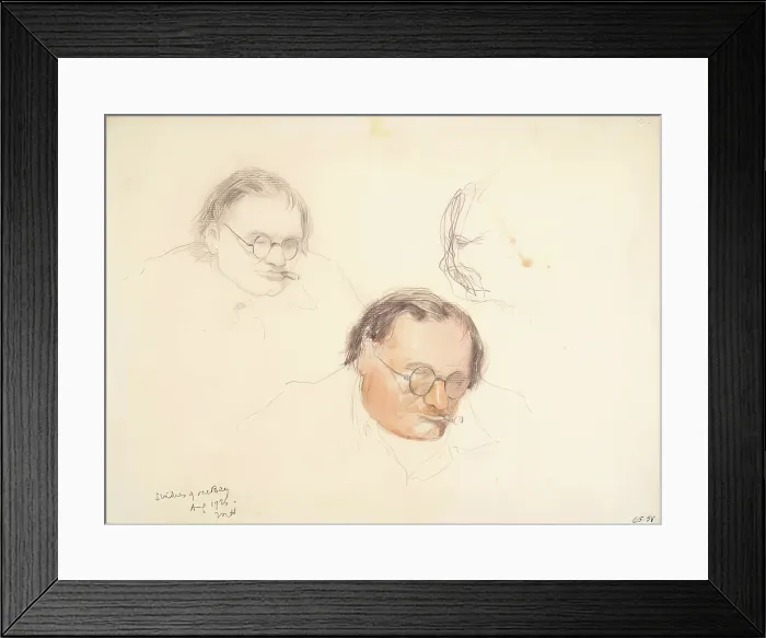 Framed Print : Studies of James McBey, 1926. Creator: Martin Hardie Framed Print : Studies of James McBey, 1926. Creator: Martin Hardie