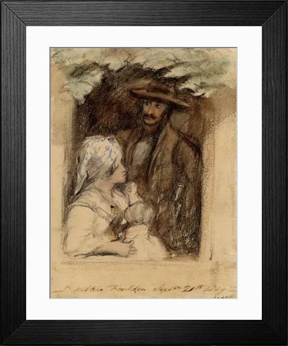 Framed Print : Man with Woman and Child at Window, 1829. Creator: David Wilkie Framed Print : Man with Woman and Child at Window, 1829. Creator: David Wilkie
