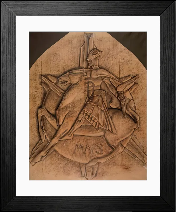 Framed Print : Cartoon For The 'Mars' Window In The Scottish National War Memorial, Edinburgh, 1926. Creator: Douglas Strachan Framed Print : Cartoon For The 'Mars' Window In The Scottish National War Memorial, Edinburgh, 1926. Creator: Douglas Strachan