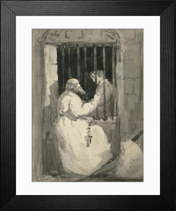 Framed Print : Prisoner at the Window, 1853-1870. Creator: George Paul Chalmers Framed Print : Prisoner at the Window, 1853-1870. Creator: George Paul Chalmers