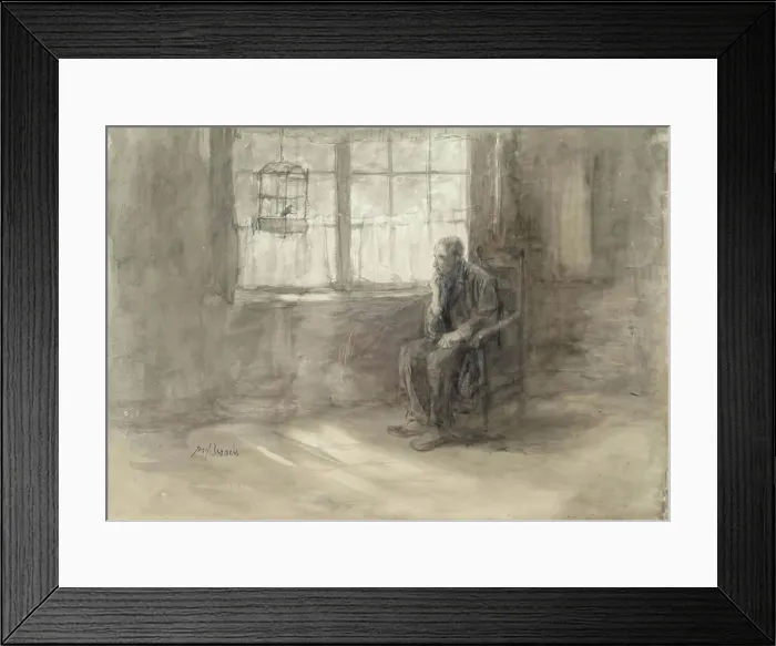 Framed Print : The Bird Cage, c1840-1911. Creator: Jozef Israels Framed Print : The Bird Cage, c1840-1911. Creator: Jozef Israels