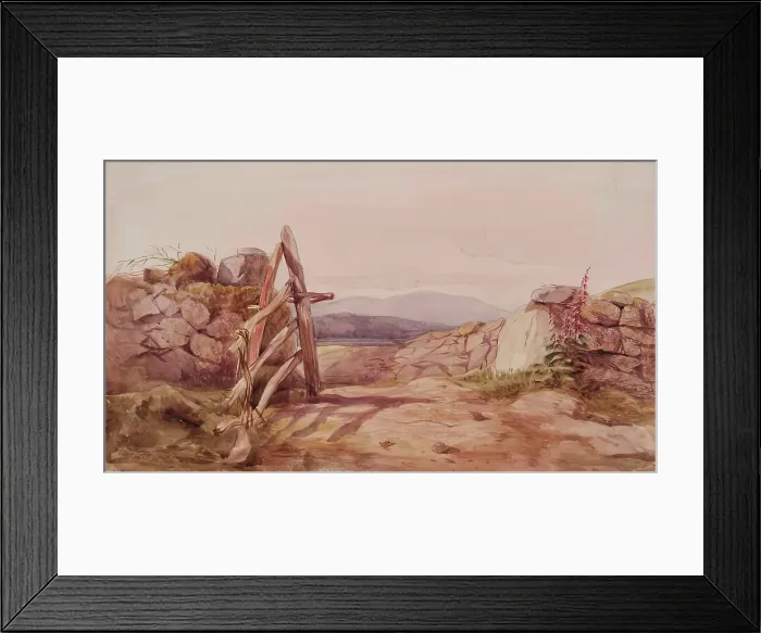 Framed Print : Stone Dyke and Broken Gate, c1840s. Creator: John Phillip Framed Print : Stone Dyke and Broken Gate, c1840s. Creator: John Phillip