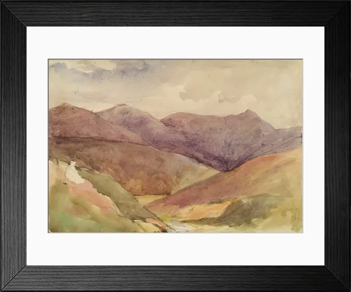 Framed Print : Landscape with Figure Sitting on Hillside, c1840s. Creator: John Phillip Framed Print : Landscape with Figure Sitting on Hillside, c1840s. Creator: John Phillip