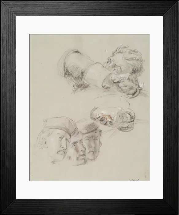 Framed Print : Heads and Hands - Study for The Battle of Prestonpans, c1842. Creator: William Allan Framed Print : Heads and Hands - Study for The Battle of Prestonpans, c1842. Creator: William Allan