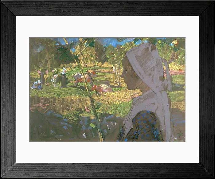 Framed Print : Breton Girl Herding Cattle, c1896. Creator: Robert Brough Framed Print : Breton Girl Herding Cattle, c1896. Creator: Robert Brough