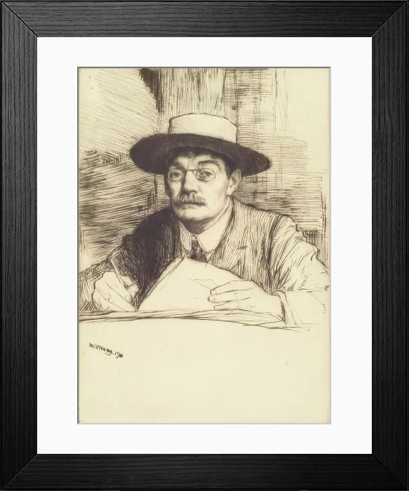 Framed Print : Self Portrait No. 19, 1910. Creator: William Strang Framed Print : Self Portrait No. 19, 1910. Creator: William Strang