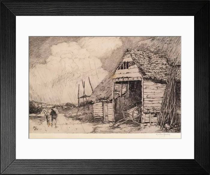 Framed Print : Hey! Ho! The Wind and the Rain, 1908. Creator: Martin Hardie Framed Print : Hey! Ho! The Wind and the Rain, 1908. Creator: Martin Hardie