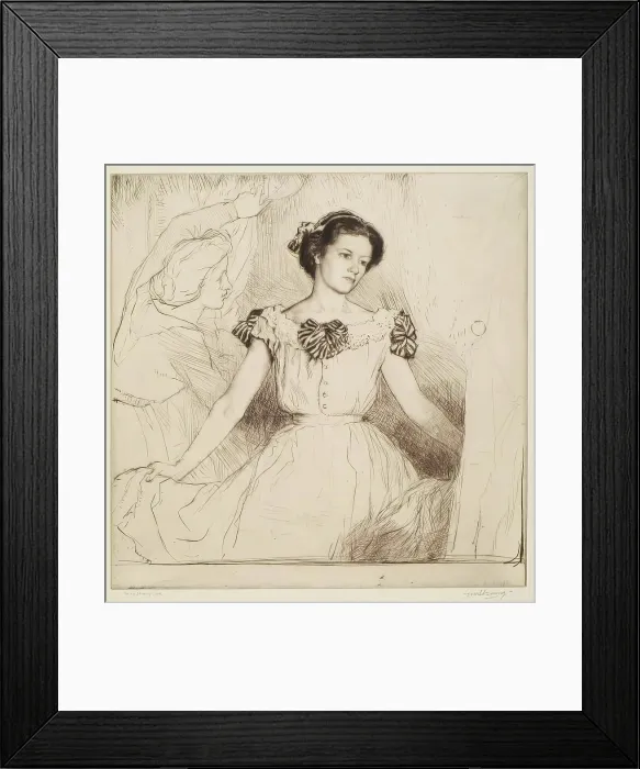 Framed Print : The Mirror, 1912. Creator: William Strang Framed Print : The Mirror, 1912. Creator: William Strang