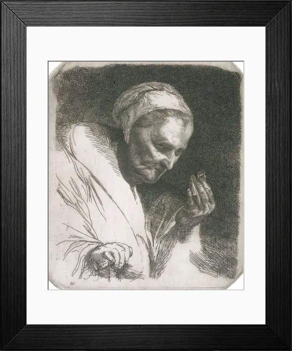 Framed Print : An Old Woman Looking at a Ring, (c1620s), c1826. Creator: Andrew Geddes Framed Print : An Old Woman Looking at a Ring, (c1620s), c1826. Creator: Andrew Geddes