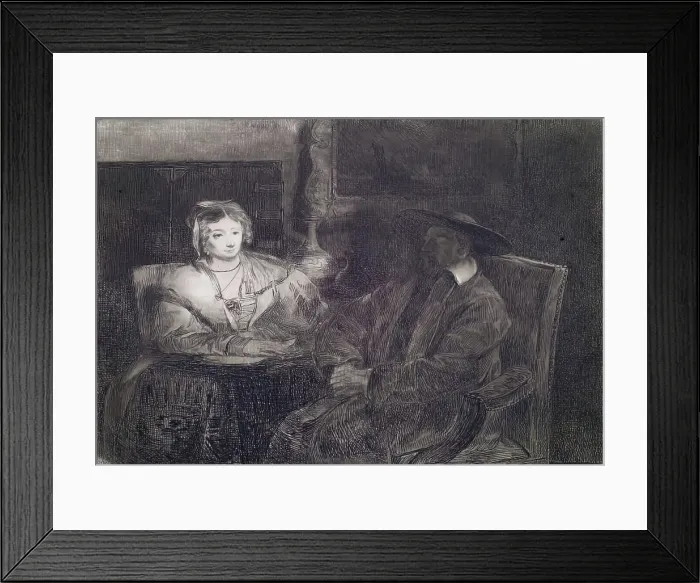 Framed Print : Dull Reading: with Portraits of Daniel Terry (c. 1780-1829) and Elizabeth (Nasmyth)... 1826. Creator: Andrew Geddes Framed Print : Dull Reading: with Portraits of Daniel Terry (c. 1780-1829) and Elizabeth (Nasmyth)... 1826. Creator: Andrew Geddes