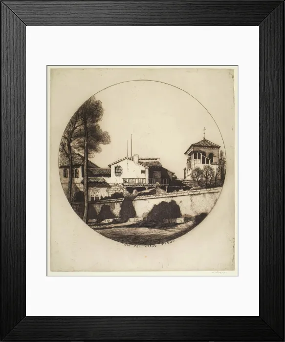Framed Print : Casa Del Greco, Toledo, 1913. Creator: William Strang Framed Print : Casa Del Greco, Toledo, 1913. Creator: William Strang