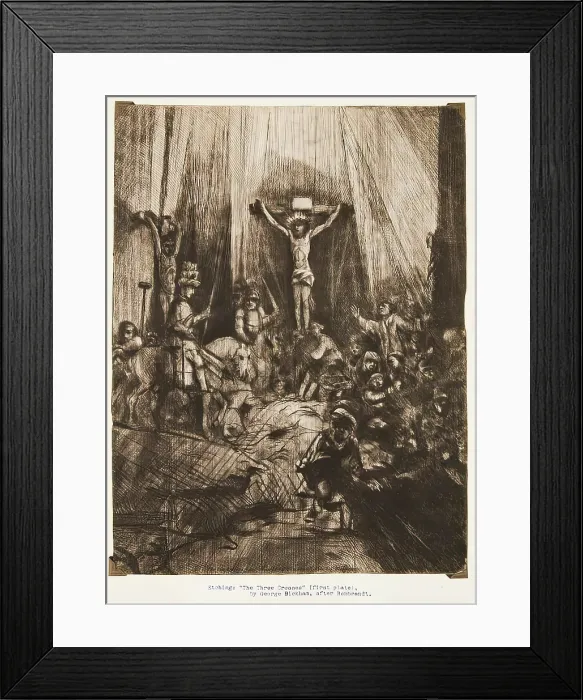 Framed Print : The Three Crosses (first plate), (c1653), c1769. Creator: George Bickham III Framed Print : The Three Crosses (first plate), (c1653), c1769. Creator: George Bickham III
