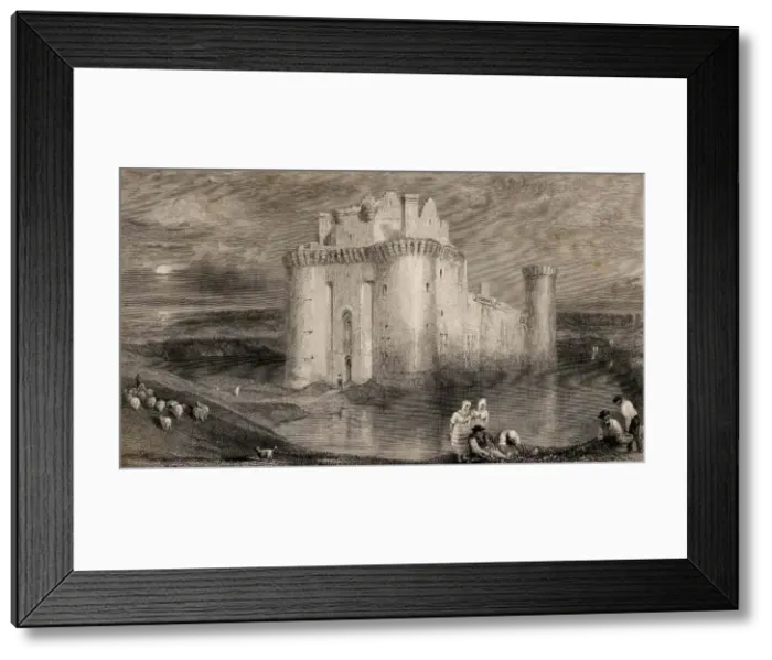 Framed Print : Caerlaverock Castle, 1833. Creator: Edward Goodall Framed Print : Caerlaverock Castle, 1833. Creator: Edward Goodall