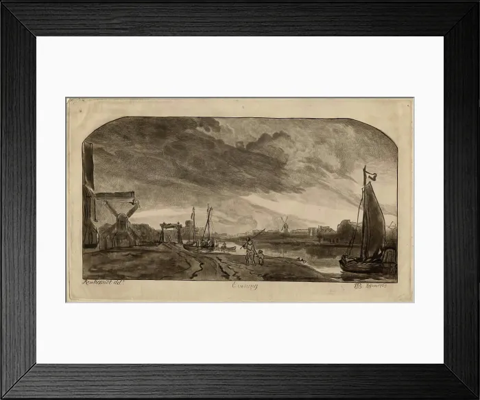 Framed Print : Evening, Leyden, (c1620s), 1765. Creator: William Baillie Framed Print : Evening, Leyden, (c1620s), 1765. Creator: William Baillie