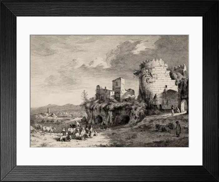 Framed Print : Landscape, 1780. Creator: Jean-Jacques de Boissieu Framed Print : Landscape, 1780. Creator: Jean-Jacques de Boissieu