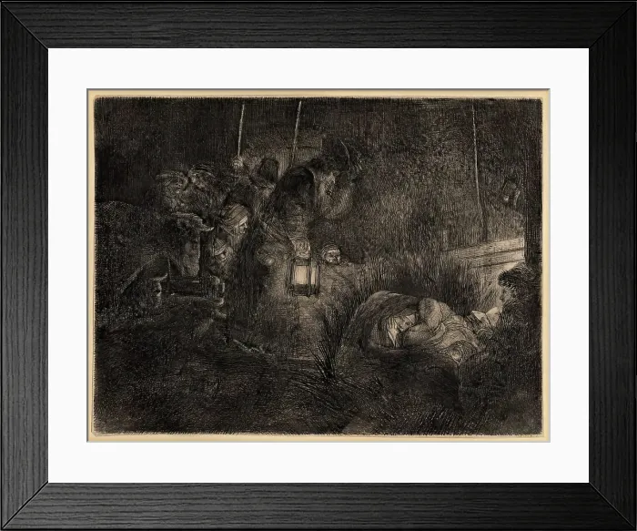 Framed Print : Adoration of the Shepherds, 1653. Creator: Rembrandt Harmensz van Rijn Framed Print : Adoration of the Shepherds, 1653. Creator: Rembrandt Harmensz van Rijn