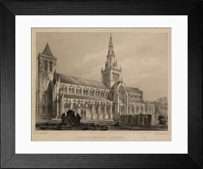 Framed Print : Glasgow Cathedral, Southwest View, 1847. Creator: Unknown Framed Print : Glasgow Cathedral, Southwest View, 1847. Creator: Unknown