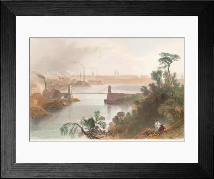 Framed Print : Aberdeen - Views - Aberdeen from the Chain Bridge, 1837. Creator: Unknown Framed Print : Aberdeen - Views - Aberdeen from the Chain Bridge, 1837. Creator: Unknown
