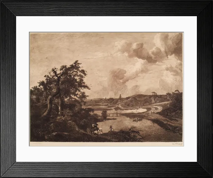 Framed Print : The Banks of a River, (c1649), c1880s. Creator: William Brassey Hole Framed Print : The Banks of a River, (c1649), c1880s. Creator: William Brassey Hole