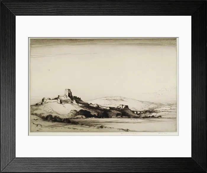 Framed Print : Corfe Castle, c1892-1936. Creator: Albany E Howarth Framed Print : Corfe Castle, c1892-1936. Creator: Albany E Howarth