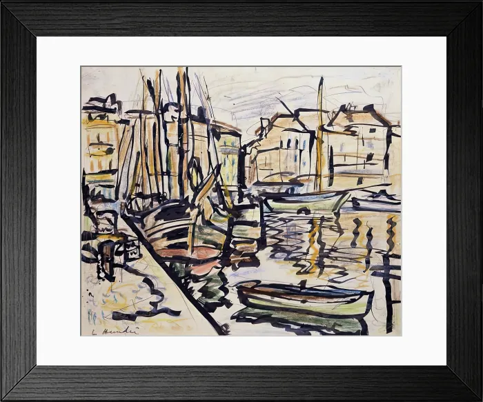 Framed Print : Quayside, 1925-1931. Creator: George Leslie Hunter Framed Print : Quayside, 1925-1931. Creator: George Leslie Hunter