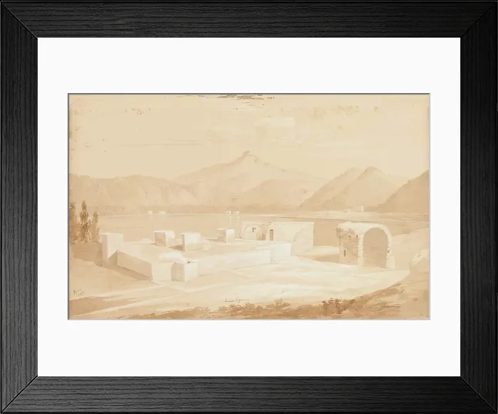 Framed Print : Lago Agnano, 1825. Creator: James William Giles Framed Print : Lago Agnano, 1825. Creator: James William Giles