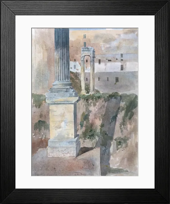 Framed Print : In the Forum, Rome, 1824. Creator: James William Giles Framed Print : In the Forum, Rome, 1824. Creator: James William Giles