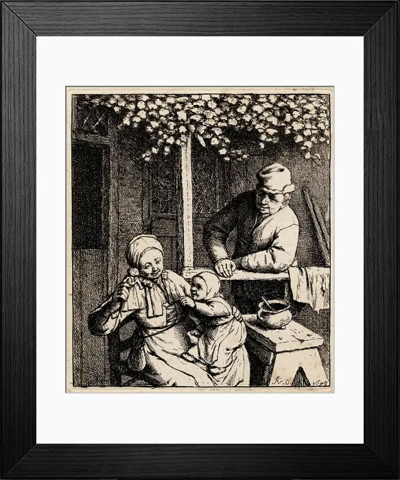 Framed Print : La Poupee Demandee, 1678. Creator: Adriaen van Ostade Framed Print : La Poupee Demandee, 1678. Creator: Adriaen van Ostade