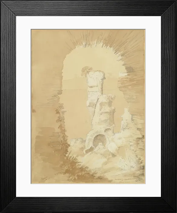 Framed Print : Temple Of Apollo, Avernus, 1825. Creator: James William Giles Framed Print : Temple Of Apollo, Avernus, 1825. Creator: James William Giles
