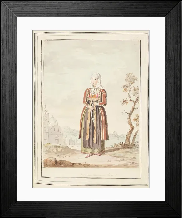 Framed Print : Married Woman of Procida, leaf from A Collection of Dresses by David Allan Mostly from Nature, 1776 Creator: David Allan. Married Woman of Procida Framed Print : Married Woman of Procida, leaf from A Collection of Dresses by David Allan Mostly from Nature, 1776 Creator: David Allan. Married Woman of Procida