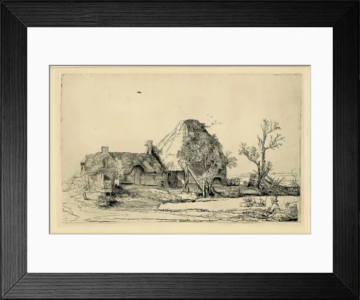 Framed Print : Cottage Farm, c1630-1660. Creator: Rembrandt Harmensz van Rijn Framed Print : Cottage Farm, c1630-1660. Creator: Rembrandt Harmensz van Rijn