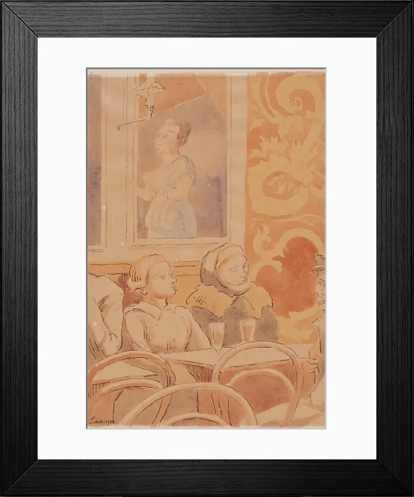 Framed Print : Bruges - Cafe Chantant, 1920. Creator: Therese Lessore