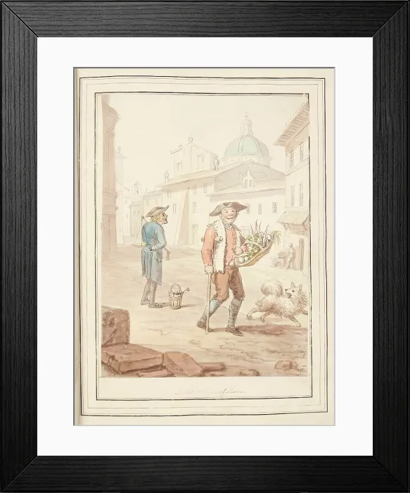 Framed Print : Salad and Olives of Rome, leaf from A Collection of Dresses by David Allan Mostly from Nature, 1776 Creator: David Allan. Salad and Olives of Rome Framed Print : Salad and Olives of Rome, leaf from A Collection of Dresses by David Allan Mostly from Nature, 1776 Creator: David Allan. Salad and Olives of Rome