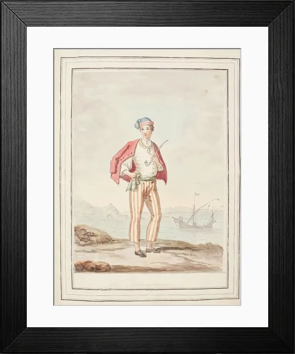 Framed Print : A Man of Procida, leaf from A Collection of Dresses by David Allan Mostly from Nature, 1776 Framed Print : A Man of Procida, leaf from A Collection of Dresses by David Allan Mostly from Nature, 1776