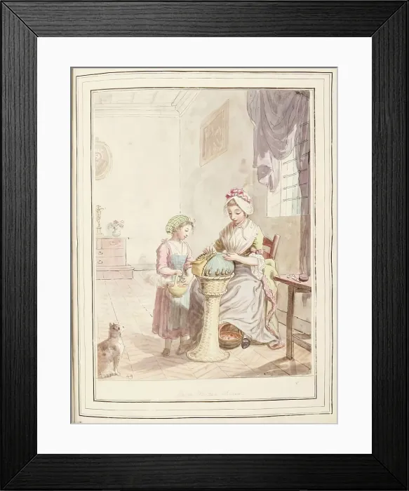 Framed Print : Lace workers, Rome, leaf from A Collection of Dresses by David Allan Mostly from Nature, 1776 Framed Print : Lace workers, Rome, leaf from A Collection of Dresses by David Allan Mostly from Nature, 1776