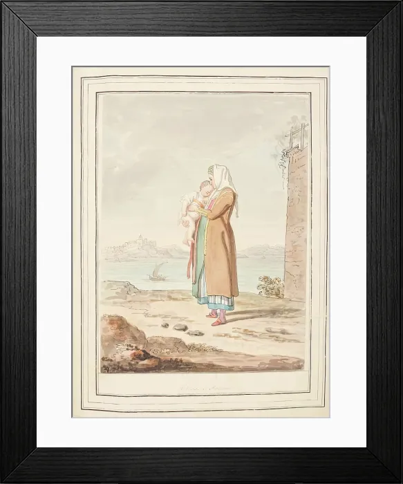 Framed Print : A Nurse of Procida, leaf from A Collection of Dresses by David Allan Mostly from Nature, 1776 Framed Print : A Nurse of Procida, leaf from A Collection of Dresses by David Allan Mostly from Nature, 1776
