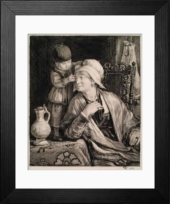 Framed Print : The Flemish Mother, 1820-1821. Creator: David Wilkie Framed Print : The Flemish Mother, 1820-1821. Creator: David Wilkie
