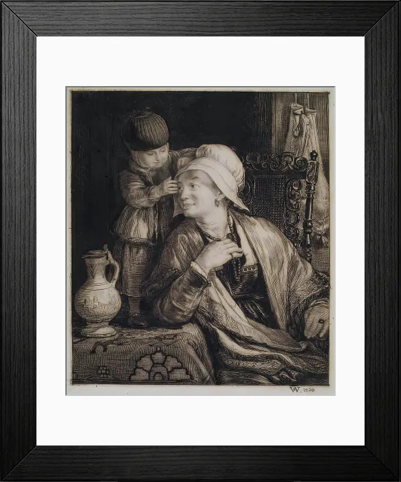 Framed Print : The Flemish Mother, c1820. Creator: David Wilkie Framed Print : The Flemish Mother, c1820. Creator: David Wilkie