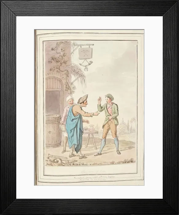 Framed Print : The Game of Moro, leaf from A Collection of Dresses by David Allan Mostly from Nature, 1776 Framed Print : The Game of Moro, leaf from A Collection of Dresses by David Allan Mostly from Nature, 1776