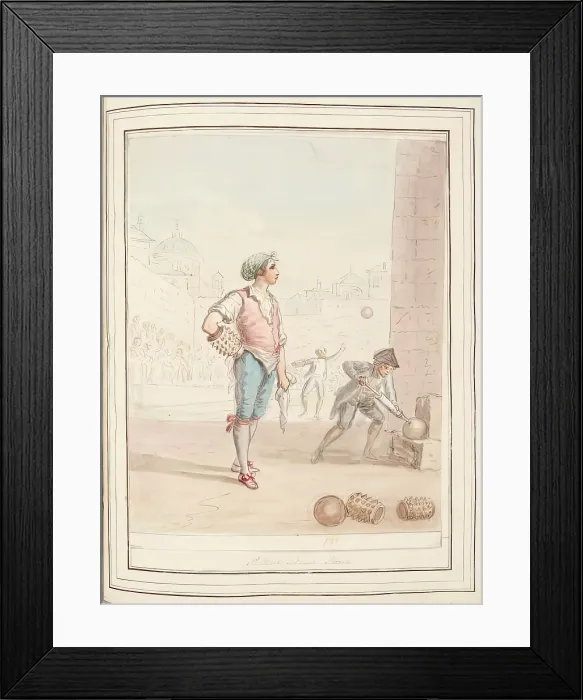 Framed Print : Pallone Player, Rome, leaf from A Collection of Dresses by David Allan Mostly from Nature, 1776 Framed Print : Pallone Player, Rome, leaf from A Collection of Dresses by David Allan Mostly from Nature, 1776
