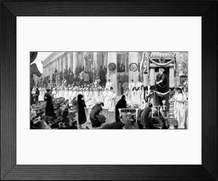 Framed Print : Pictures from the New Gallery: The Bear Festival and...Offering to Artemis - Claudius Harper, 1895. Creators: Unknown, Claudius Harper Framed Print : Pictures from the New Gallery: The Bear Festival and...Offering to Artemis - Claudius Harper, 1895. Creators: Unknown, Claudius Harper