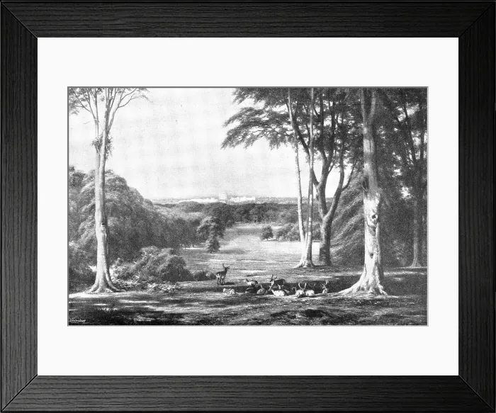Framed Print : Pictures from the Royal Academy: Windsor Castle, from the Forest - C. E. Johnson, 1895. Creator: George Meisenbach